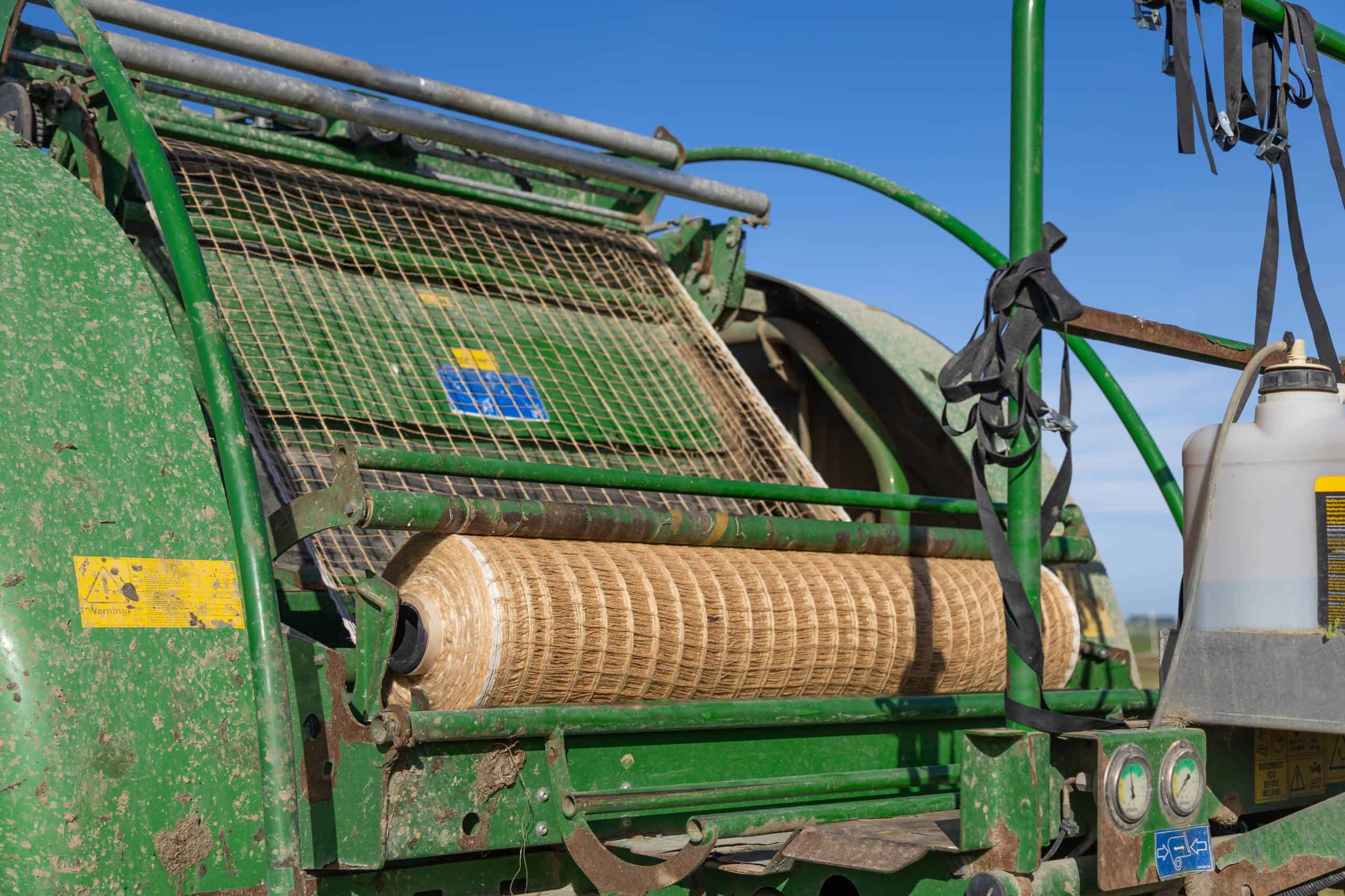 Kiwi EcoNet bale netting in baler